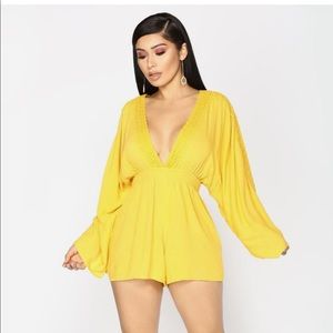 Fashion Nova Mustard Romper